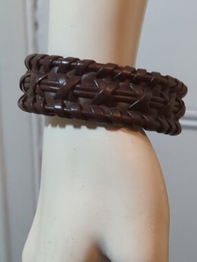 2/$10, 3/$13 Brown woven leather Bracelet wrist 7-8 inches